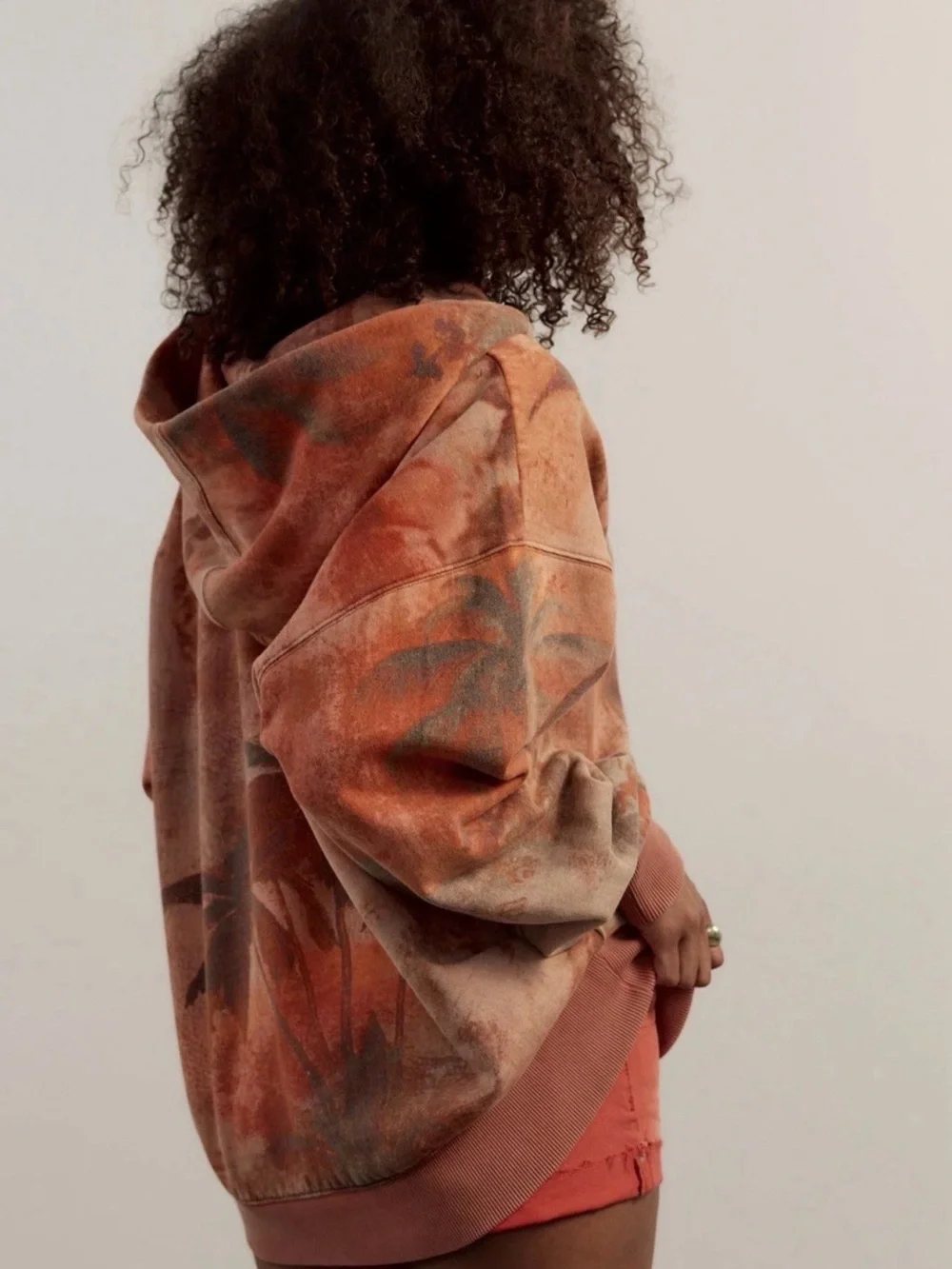 Free People It's A Vibe Printed Hoodie We The Free Sunset Red Earth Combo
